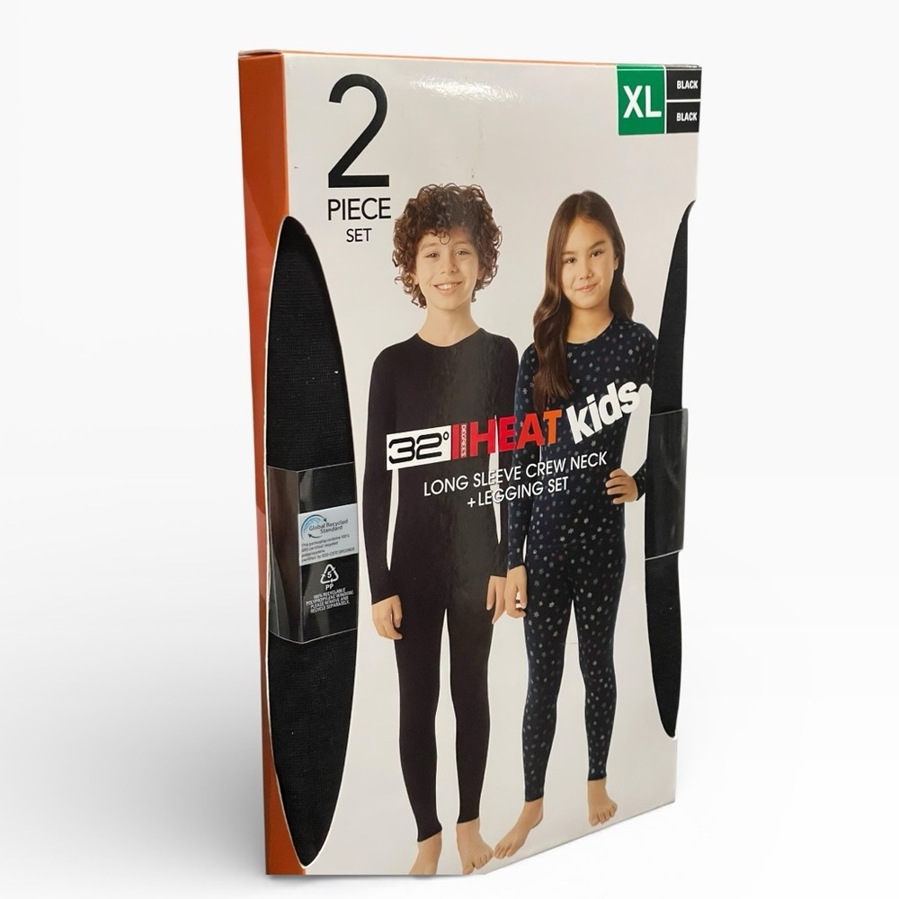 32 Degrees KIDS LONG SLEEVE CREW NECK+ LEGGING SET Black XL - Picture 3 of 3